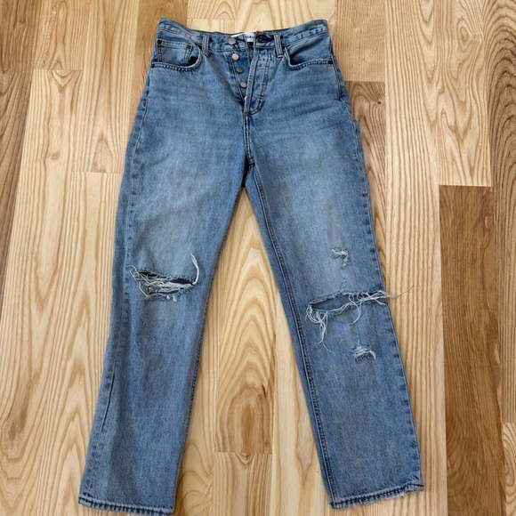 Denim Forum Aritzia The Joni High Rise Loose Button Fly Jeans Size 25 Inseam 28” - Picture 1 of 11